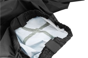 Photo showing taped seams on Solo Storm Pants on white background